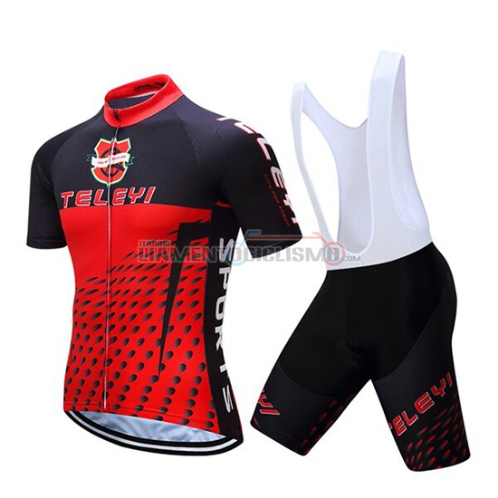 Abbigliamento Ciclismo Teleyi Bike Manica Corta 2019 Rosso Nero