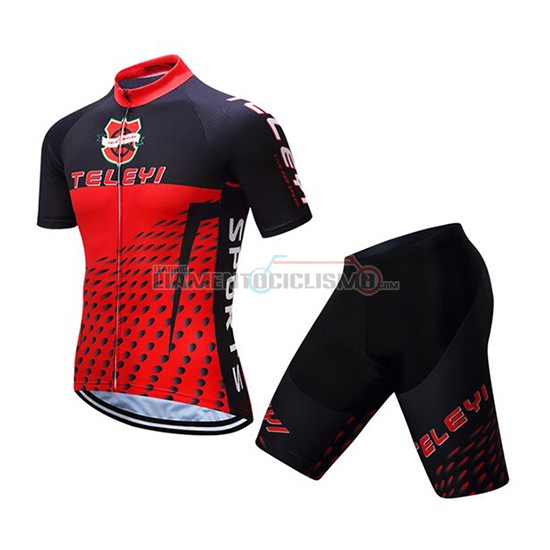 Abbigliamento Ciclismo Teleyi Bike Manica Corta 2019 Rosso Nero
