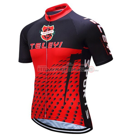Abbigliamento Ciclismo Teleyi Bike Manica Corta 2019 Rosso Nero