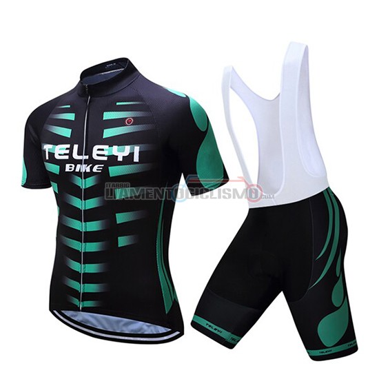 Abbigliamento Ciclismo Teleyi Bike Manica Corta 2019 Verde Nero