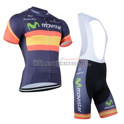 Abbigliamento Ciclismo Movistar 2014 nero e arancione