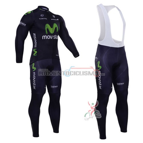 Abbigliamento Ciclismo Movistar ML 2015 blu e verde