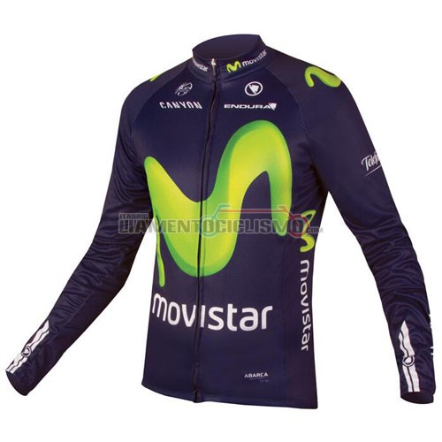 Abbigliamento Ciclismo Movistar ML 2016 blu e verde