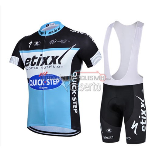 Abbigliamento Ciclismo Quick Step 2015 celeste e nero