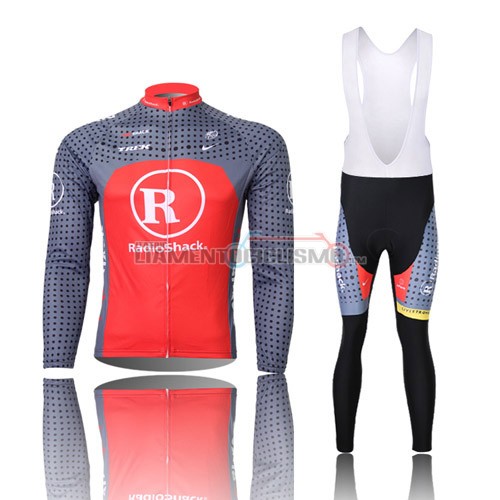 Abbigliamento Ciclismo Radioshack ML 2010 grigio e rosso