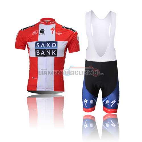Abbigliamento Ciclismo Saxo Bank 2012 bianco e rosso