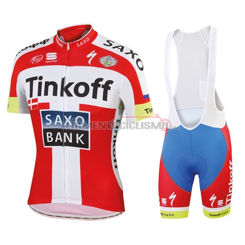 Abbigliamento Ciclismo Saxo Bank 2015 bianco e rosso