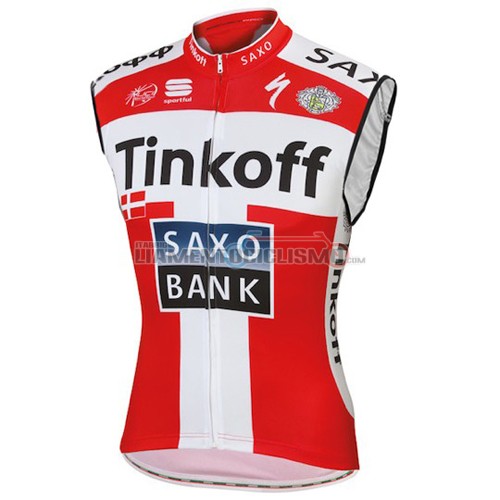 Gilet Antivento Saxo Bank 2015 rosso e bianco