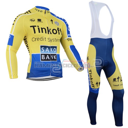 Abbigliamento Ciclismo Saxo Bank ML 2014 giallo e blu