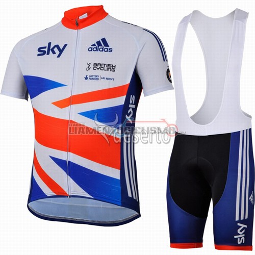 Abbigliamento Ciclismo Sky 2013 bianco e arancione