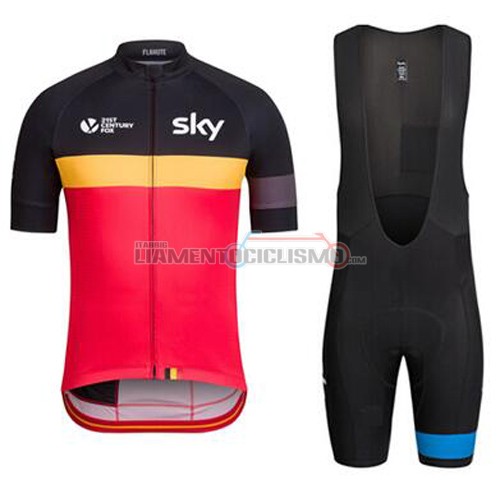 Abbigliamento Ciclismo Sky 2016 rosso e nero