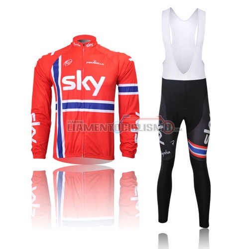 Abbigliamento Ciclismo Sky ML 2013 arancione e blu