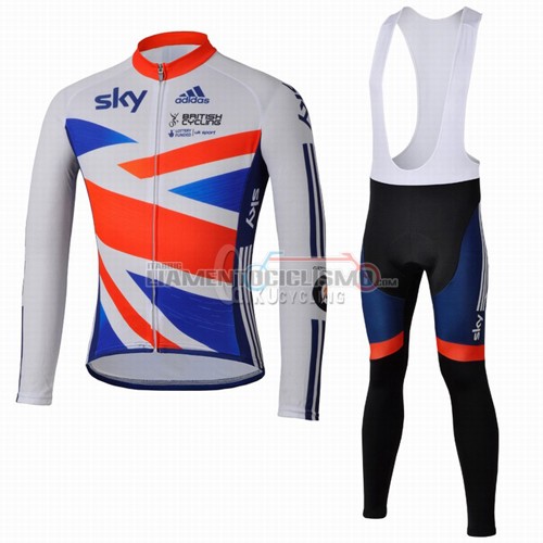 Abbigliamento Ciclismo Sky ML 2013 bianco e arancione