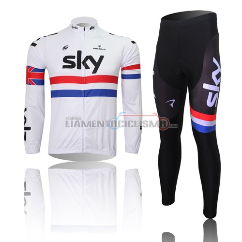 Abbigliamento Ciclismo Sky ML 2013 bianco e rosso