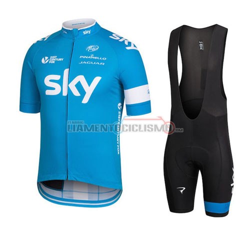 Abbigliamento Ciclismo Sky 2016 celeste e bianco