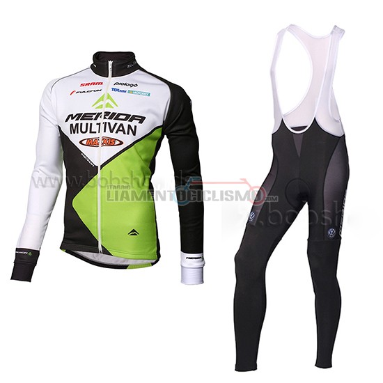 Abbigliamento Ciclismo Multivan Merida Manica Lunga 2014 verde e bianco