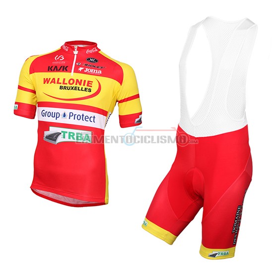 Abbigliamento Ciclismo Wallonie Bruxelles 2016 giallo e rosso