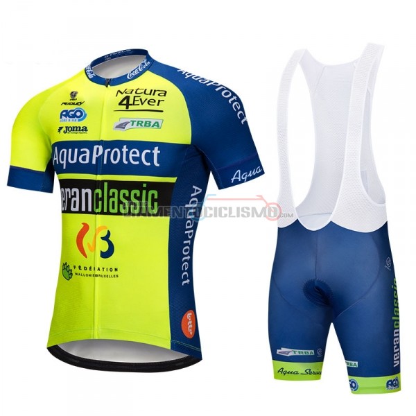 Abbigliamento Ciclismo AquaProject Manica Corta 2018 Verde Giallo