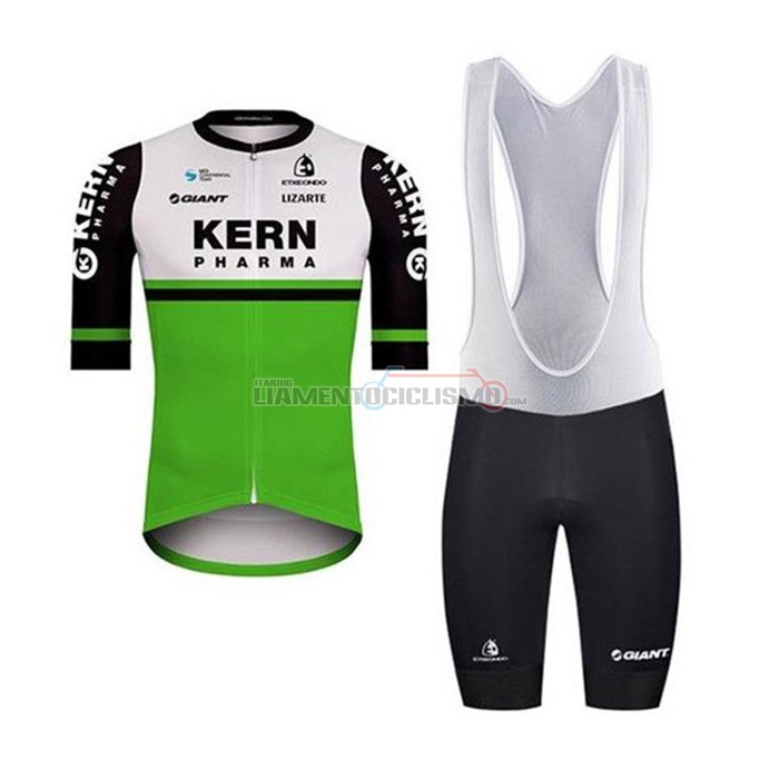 Abbigliamento Ciclismo Kern Pharma Manica Corta 2020 Bianco Verde Nero