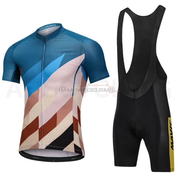 2018 Abbigliamento Ciclismo Mavic Manica Corta Blu e Marrone