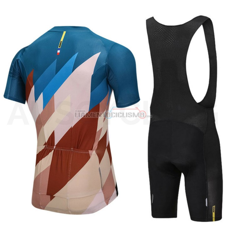 2018 Abbigliamento Ciclismo Mavic Manica Corta Blu e Marrone