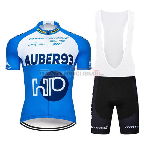 Abbigliamento Ciclismo Aqber93 Manica Corta 2019 Blu Bianco