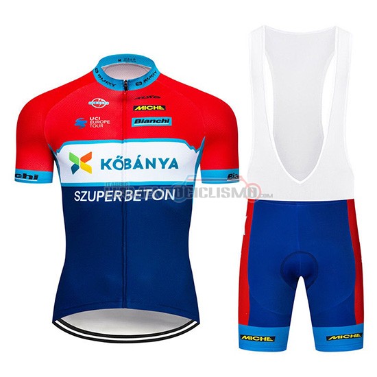 Abbigliamento Ciclismo Kobanya Manica Corta 2019 Rosso Bianco Blu