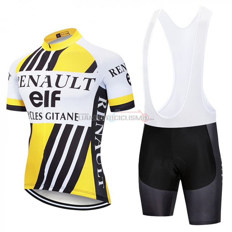 Abbigliamento Ciclismo Renault Manica Corta 2018 Giallo e Bianco