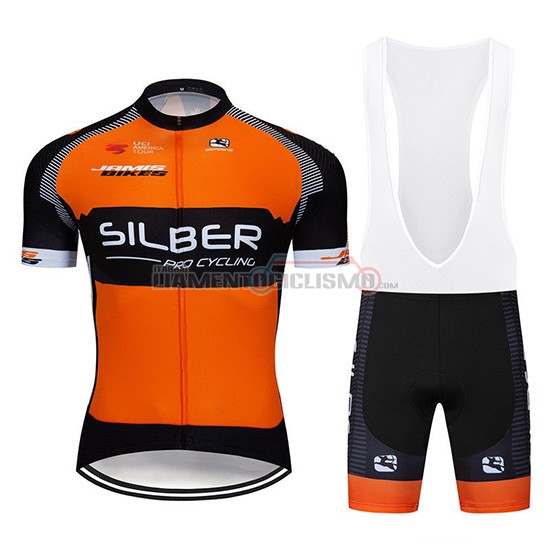 Abbigliamento Ciclismo Sliber Manica Corta 2019 Arancione Nero