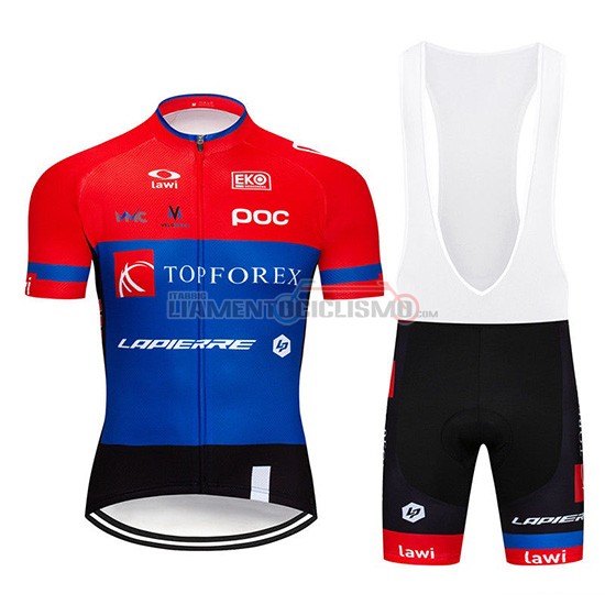 Abbigliamento Ciclismo Topforex Lapierre Manica Corta 2019 Rosso Blu