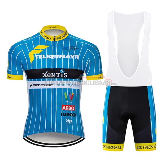 Abbigliamento Ciclismo XeNTis Manica Corta 2019 Blu Bianco