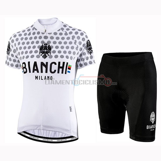 Abbigliamento Ciclismo Donne Bianchi Dot Manica Corta 2019 Bianco