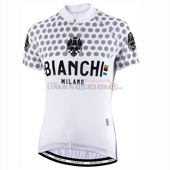 Abbigliamento Ciclismo Donne Bianchi Dot Manica Corta 2019 Bianco