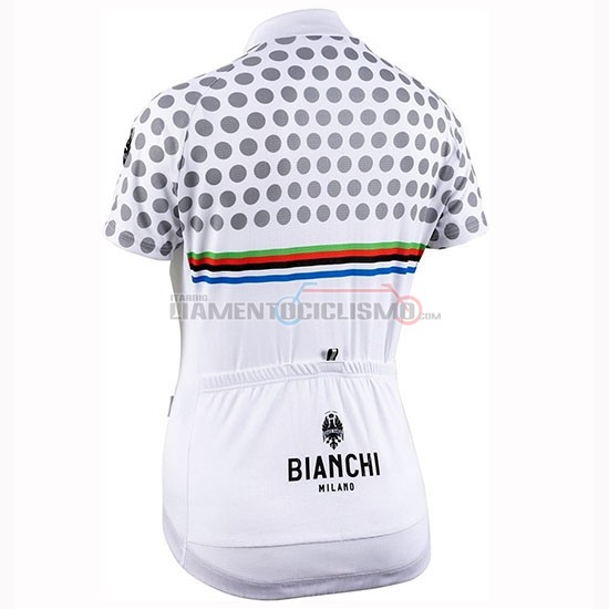 Abbigliamento Ciclismo Donne Bianchi Dot Manica Corta 2019 Bianco