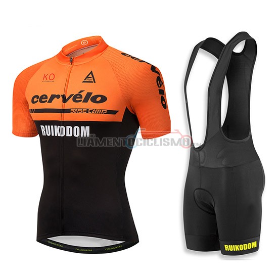 Abbigliamento Ciclis Cervelo Manica Corta 2018 Arancione e Nero