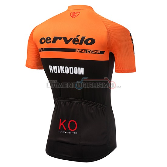 Abbigliamento Ciclis Cervelo Manica Corta 2018 Arancione e Nero