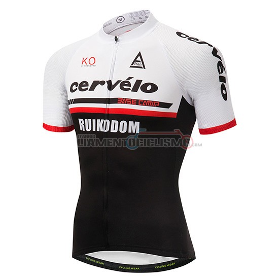 Abbigliamento Ciclis Cervelo Manica Corta 2018 Bianco e Nero