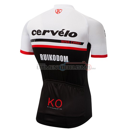 Abbigliamento Ciclis Cervelo Manica Corta 2018 Bianco e Nero