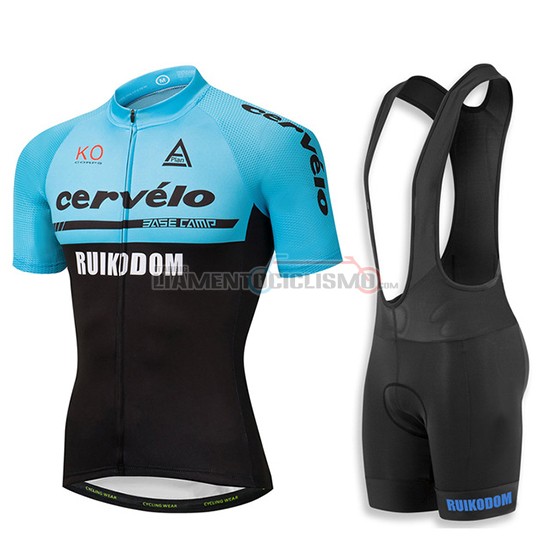 Abbigliamento Ciclis Cervelo Manica Corta 2018 Blu e Nero