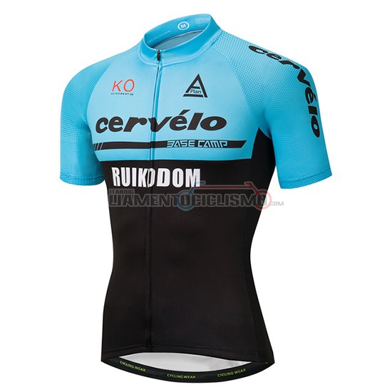 Abbigliamento Ciclis Cervelo Manica Corta 2018 Blu e Nero