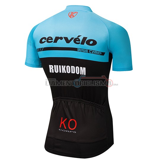 Abbigliamento Ciclis Cervelo Manica Corta 2018 Blu e Nero