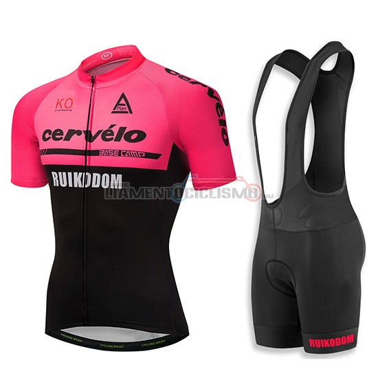 Abbigliamento Ciclis Cervelo Manica Corta 2018 Rosa e Nero