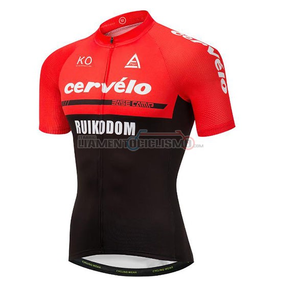 Abbigliamento Ciclis Cervelo Manica Corta 2018 Rosso e Nero