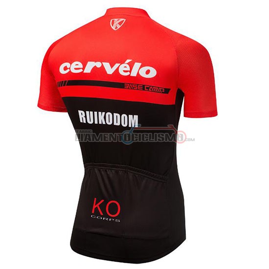 Abbigliamento Ciclis Cervelo Manica Corta 2018 Rosso e Nero