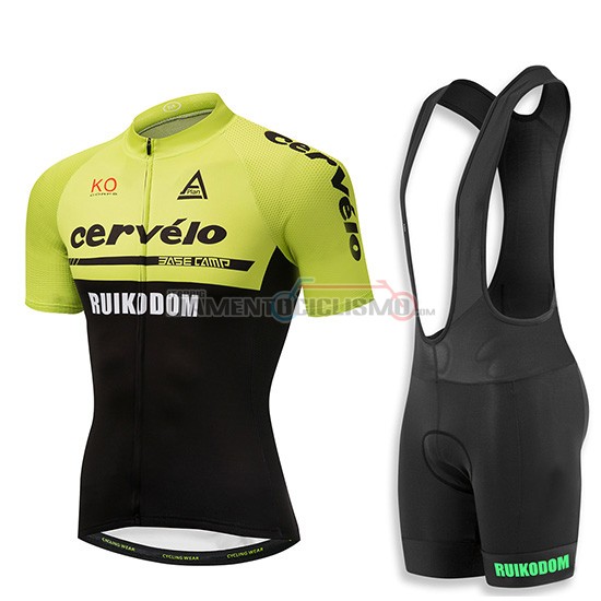 Abbigliamento Ciclis Cervelo Manica Corta 2018 Verde e Nero