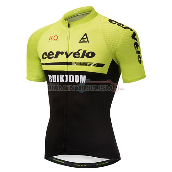 Abbigliamento Ciclis Cervelo Manica Corta 2018 Verde e Nero