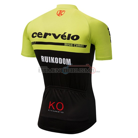 Abbigliamento Ciclis Cervelo Manica Corta 2018 Verde e Nero