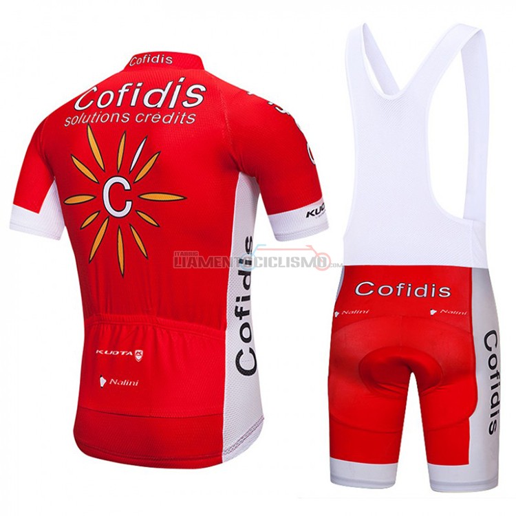 Abbigliamento Ciclismo Cofidis Manica Corta 2018 Rosso e Bianco