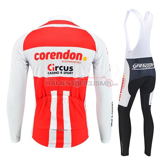 Abbigliamento Ciclismo Corendon Circus Manica Lunga 2019 Bianco Rosso