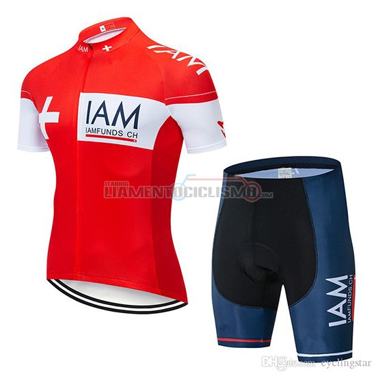 Abbigliamento Ciclismo IAM Manica Corta 2019 Rosso Bianco
